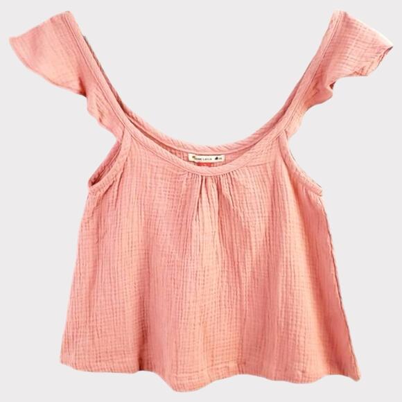 NWT Marine Layer Jude Flutter Sleeve Tank in Rosette Size Medium - Picture 2 of 8